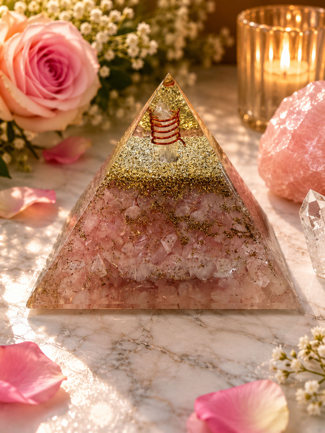 Orgonite Pyramid - Rose Quartz