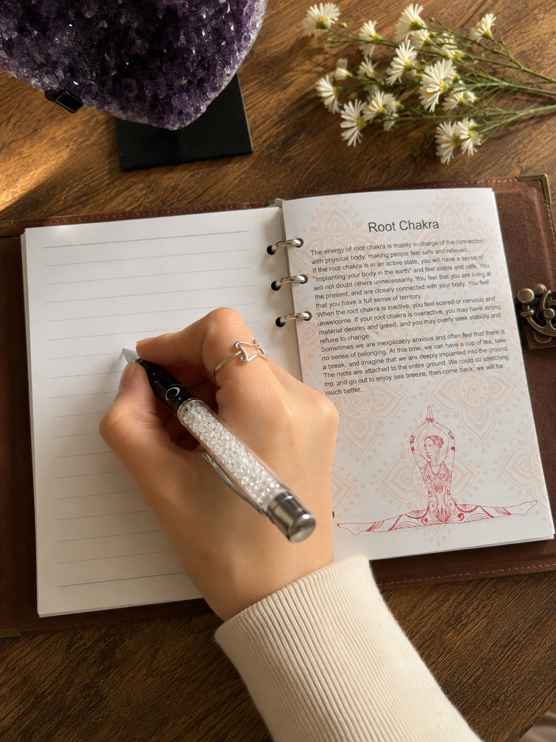 Chakra Journal & Crystal Quartz Pen Set
