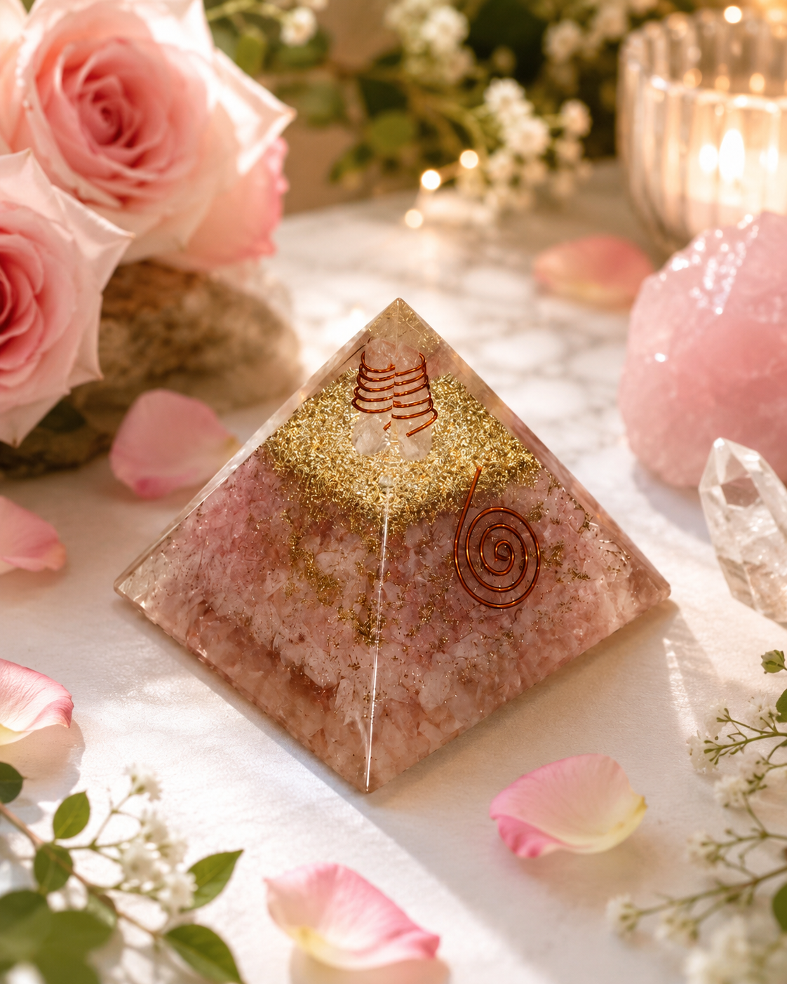 Orgonite Pyramid - Rose Quartz