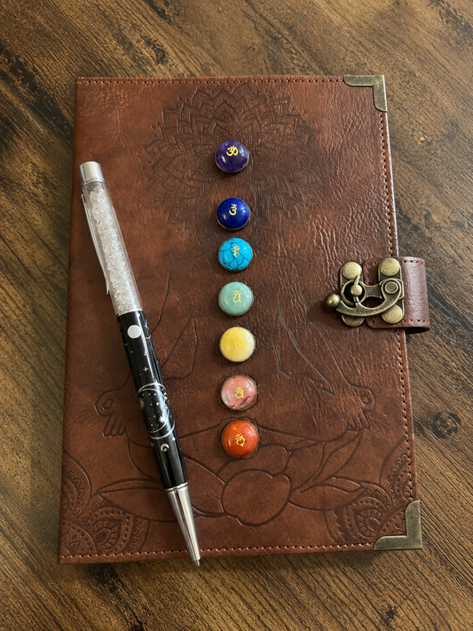 Chakra Journal & Crystal Quartz Pen Set