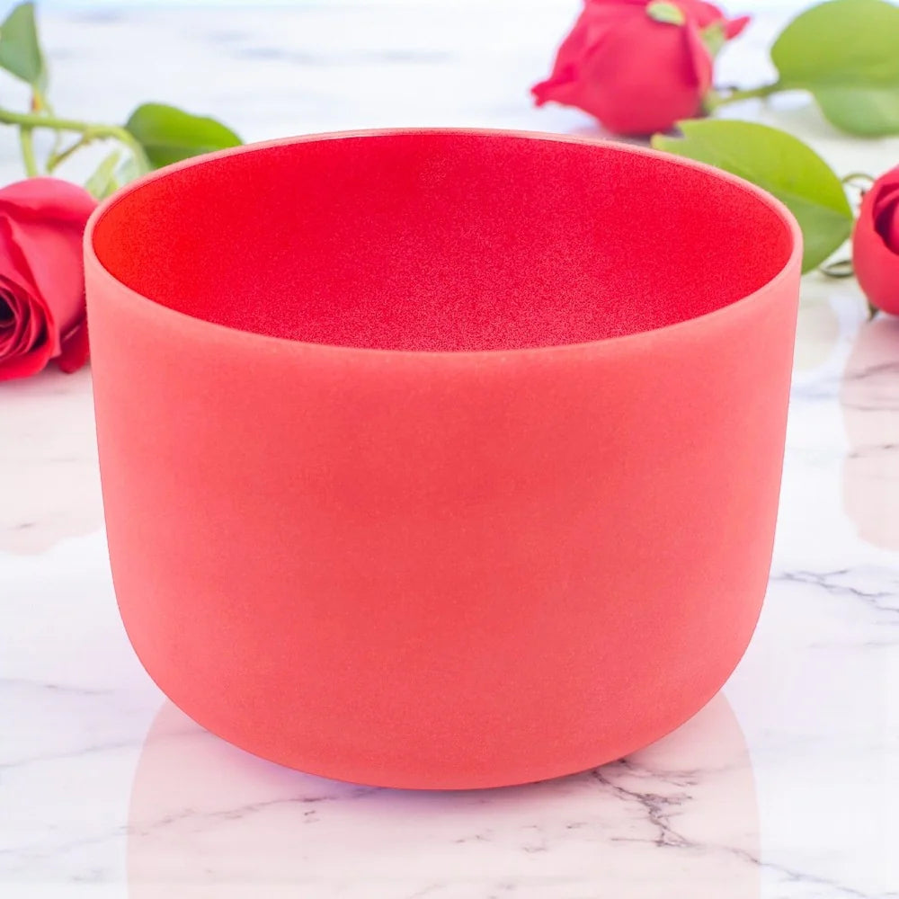 432 Hz Red Note C Frosted Crystal Quartz Singing Bowl