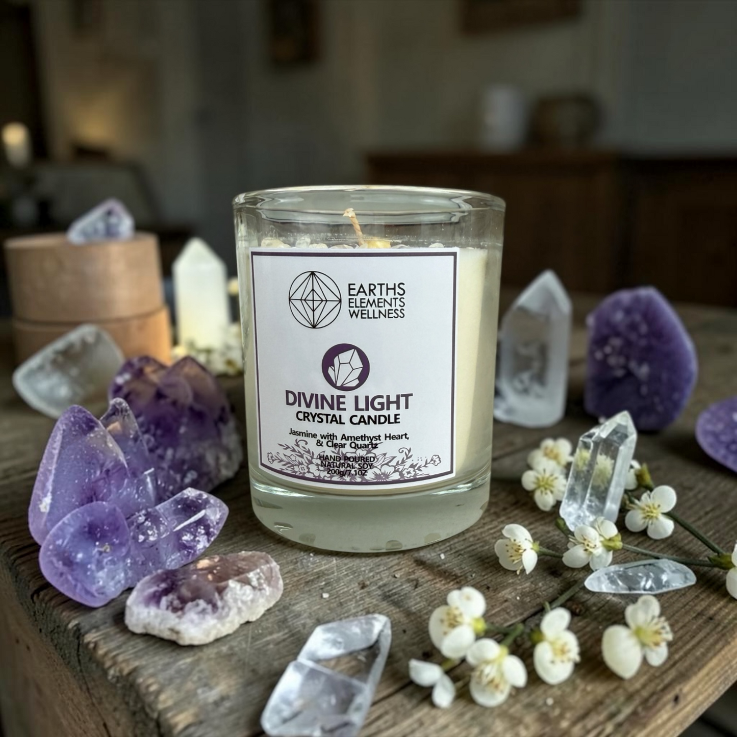 Divine Light Crystal Candle