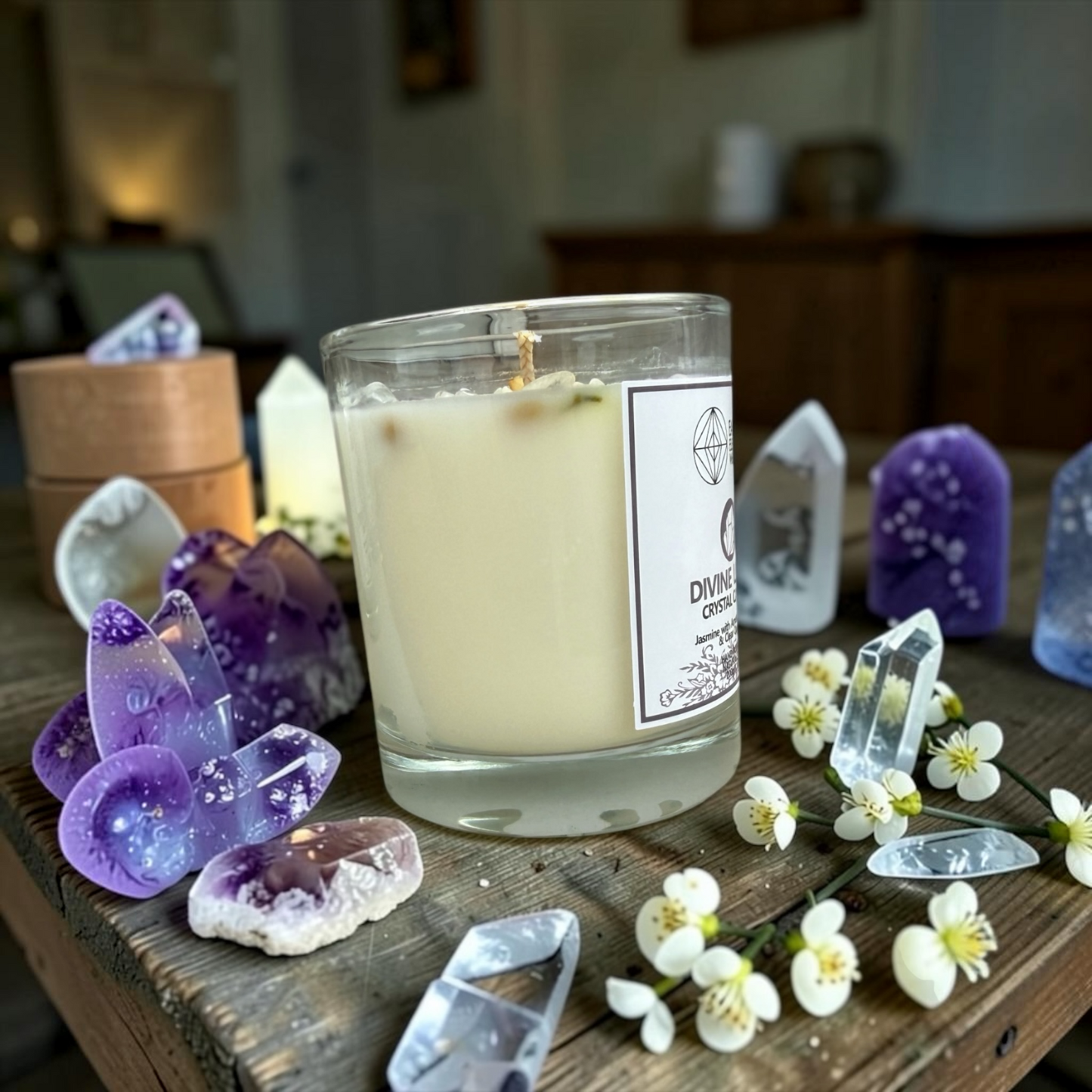 Divine Light Crystal Candle