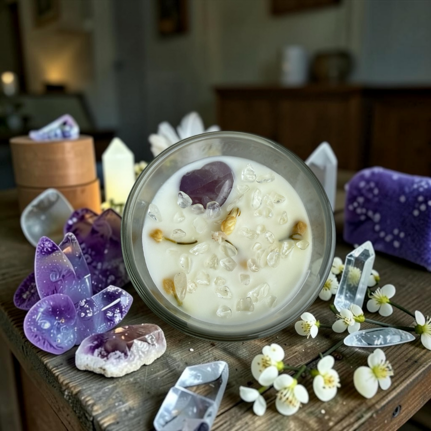 Divine Light Crystal Candle